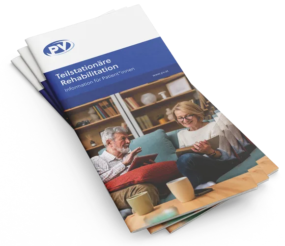 Titelbild der Broschüre "Teilstationäre Rehabilitation" für Patient*innen